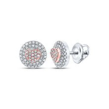 Load image into Gallery viewer, 10kt Two - tone Gold Heart - Shaped Diamond Earrings: A Sparkling Symbol of Love and Elegance - Splendid Jewellery