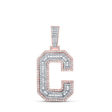Load image into Gallery viewer, 10kt Two - tone Gold Men's Baguette Diamond C Initial Charm Pendant - 1 - 3/4 Cttw - Splendid Jewellery