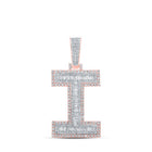10kt Two - tone Gold Men's Baguette Diamond I Initial Letter Charm Pendant 1 - 3/4 Cttw - Splendid Jewellery