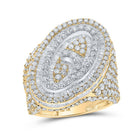 10kt Two - tone Gold Mens Baguette Diamond O Initial Letter Ring 7 Cttw | Splendid Jewellery - Splendid Jewellery