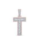 10kt Two - tone Gold Men's Baguette Diamond T Initial Letter Charm Pendant - 1 - 3/8 Cttw | Splendid Jewellery - Splendid Jewellery