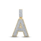 10kt Two - tone Gold Men's Diamond A Initial Letter Pendant - 1/2 Cttw | Splendid Jewellery - Splendid Jewellery