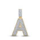 10kt Two - tone Gold Men's Diamond A Initial Letter Pendant - 1/2 Cttw | Splendid Jewellery - Splendid Jewellery