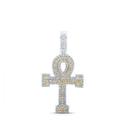 10kt Two - tone Gold Men's Diamond Ankh Cross Pendant - 1/2 Cttw | Splendid Jewellery - Splendid Jewellery