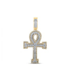 10kt Two - tone Gold Men's Diamond Ankh Cross Pendant - 1/2 Cttw | Splendid Jewellery - Splendid Jewellery