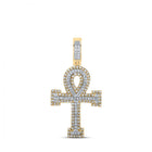 10kt Two - tone Gold Men's Diamond Ankh Cross Pendant - 1/2 Cttw | Splendid Jewellery - Splendid Jewellery