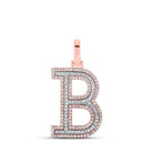 10kt Two - tone Gold Men's Diamond B Initial Letter Pendant - 1/2 Cttw - Splendid Jewellery
