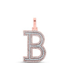 10kt Two - tone Gold Men's Diamond B Initial Letter Pendant - 1/2 Cttw - Splendid Jewellery