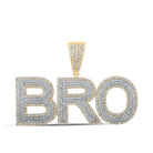 10kt Two - tone Gold Men's Diamond BRO Charm Pendant - 3 Cttw - Splendid Jewellery
