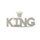 10kt Two - tone Gold Men's Diamond Crown Pendant - Majestic Brilliance - Splendid Jewellery