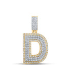 10kt Two - tone Gold Men's Diamond D Initial Letter Pendant - 1/2 Cttw - Splendid Jewellery