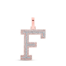 Load image into Gallery viewer, 10kt Two - tone Gold Men's Diamond F Initial Letter Pendant - 3/8 Cttw - Splendid Jewellery