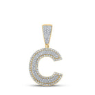 10kt Two - tone Gold Men's Diamond Initial C Letter Charm Pendant - 3/4 Cttw - Splendid Jewellery - Splendid Jewellery