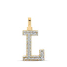 10kt Two - tone Gold Men's Diamond L Initial Letter Pendant 1/3 Cttw - A Stylish Statement of Individuality - Splendid Jewellery