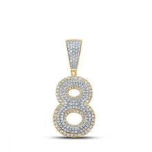 Load image into Gallery viewer, 10kt Two - tone Gold Men's Diamond Number 8 Charm Pendant - 3/4 Cttw - Splendid Jewellery