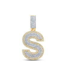 Load image into Gallery viewer, 10kt Two - tone Gold Men's Diamond S Initial Letter Pendant - 1/2 Cttw - Splendid Jewellery