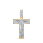 10kt Two - tone Gold Men's Diamond T Initial Charm Pendant - 3/8 Cttw - Splendid Jewellery