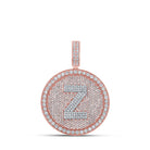 10kt Two - tone Gold Men's Diamond Z Initial Letter Charm Pendant - 3 - 3/4 Cttw - Splendid Jewellery