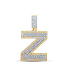 10kt Two - tone Gold Men's Diamond Z Initial Letter Pendant - 1/2 Cttw - Splendid Jewellery