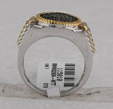 Load image into Gallery viewer, 10kt Two - tone Gold Men's Ribbed Circle Cluster Ring with Brown Diamonds - 1/2 Cttw - Splendid Jewellery