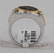 Load image into Gallery viewer, 10kt Two-tone Gold Men&#39;s Ribbed Circle Cluster Ring with Brown Diamonds - 1/2 Cttw - Alternate view 3 from Splendid Jewellery