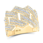 10kt Two - tone Gold Mens Round Diamond Band Ring - A Dazzling Statement of Masculinity - Splendid Jewellery