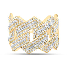 Load image into Gallery viewer, 10kt Two-tone Gold Mens Round Diamond Band Ring - A Dazzling Statement of Masculinity - Alternate view 4 from Splendid Jewellery