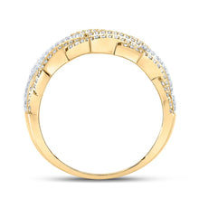 Load image into Gallery viewer, 10kt Two-tone Gold Mens Round Diamond Band Ring - A Dazzling Statement of Masculinity - Alternate view 2 from Splendid Jewellery