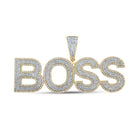 10kt Two - tone Gold Men's Round Diamond BOSS Charm Pendant - 3 Cttw - Splendid Jewellery