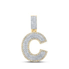 10kt Two - tone Gold Men's Round Diamond C Initial Letter Pendant - 1/2 Cttw | Splendid Jewellery - Splendid Jewellery