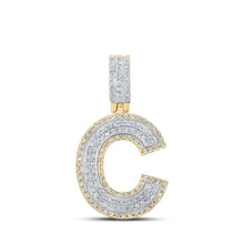 Load image into Gallery viewer, 10kt Two - tone Gold Men's Round Diamond C Initial Letter Pendant - 1/2 Cttw | Splendid Jewellery - Splendid Jewellery