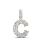 10kt Two - tone Gold Men's Round Diamond C Initial Letter Pendant - 1/2 Cttw | Splendid Jewellery - Splendid Jewellery