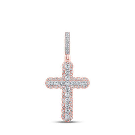 10kt Two - tone Gold Men's Round Diamond Charm Pendant - 1 - 1/4 Cttw | Splendid Jewellery - Splendid Jewellery