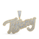10kt Two - tone Gold Men's Round Diamond Charm Pendant - 2 - 5/8 Cttw | Splendid Jewellery - Splendid Jewellery