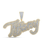 10kt Two - tone Gold Men's Round Diamond Charm Pendant - 2 - 5/8 Cttw | Splendid Jewellery - Splendid Jewellery