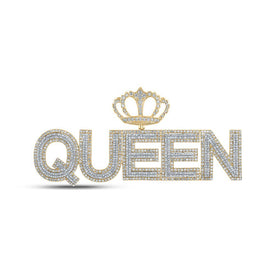 10kt Two - tone Gold Men's Round Diamond Crown Charm Pendant - 5 Cttw | Splendid Jewellery - Splendid Jewellery