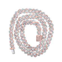 Load image into Gallery viewer, 10kt Two - tone Gold Men's Round Diamond Cuban Link Chain Necklace - 8 Cttw | Splendid Jewellery - Splendid Jewellery