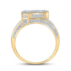 10kt Two - tone Gold Mens Round Diamond F Initial Letter Ring 1 Cttw - Splendid Jewellery