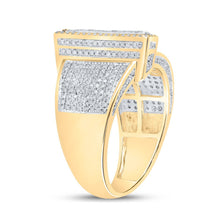 Load image into Gallery viewer, 10kt Two - tone Gold Mens Round Diamond F Initial Letter Ring 1 Cttw - Splendid Jewellery