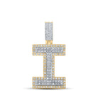 10kt Two - tone Gold Men's Round Diamond I Initial Letter Pendant 1/2 Cttw | Splendid Jewellery - Splendid Jewellery