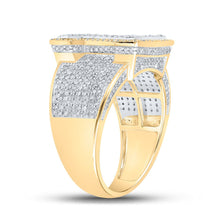 Load image into Gallery viewer, 10kt Two-tone Gold Mens Round Diamond I Initial Letter Ring - 1-1/5 Cttw: A Dazzling Statement of Individuality - Alternate view 3 from Splendid Jewellery