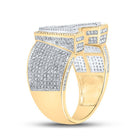 10kt Two - tone Gold Men's Round Diamond Initial A Letter Ring - 1 - 1/4 Cttw - Splendid Jewellery