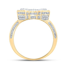 Load image into Gallery viewer, 10kt Two-tone Gold Men&#39;s Round Diamond Initial A Letter Ring - 1-1/4 Cttw - Alternate view 2 from Splendid Jewellery