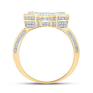 10kt Two - tone Gold Men's Round Diamond Initial A Letter Ring - 1 - 1/4 Cttw - Splendid Jewellery