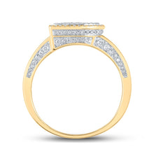 Load image into Gallery viewer, 10kt Two-tone Gold Men&#39;s Round Diamond Initial B Letter Ring 1-1/5 Cttw | Splendid Jewellery - Alternate view 2 from Splendid Jewellery