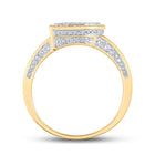 10kt Two-tone Gold Men's Round Diamond Initial B Letter Ring 1-1/5 Cttw | Splendid Jewellery - Alternate view 2 from Splendid Jewellery