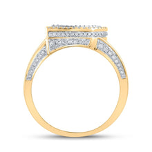 Load image into Gallery viewer, 10kt Two-tone Gold Men&#39;s Round Diamond Initial D Letter Ring 1 Cttw | Splendid Jewellery - Alternate view 2 from Splendid Jewellery