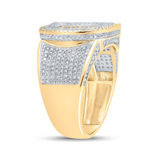 Load image into Gallery viewer, 10kt Two-tone Gold Men&#39;s Round Diamond Initial D Letter Ring 1 Cttw | Splendid Jewellery - Alternate view 3 from Splendid Jewellery