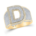 10kt Two - tone Gold Men's Round Diamond Initial D Letter Ring 1 Cttw | Splendid Jewellery - Splendid Jewellery