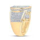 10kt Two - tone Gold Men's Round Diamond Initial D Letter Ring 1 Cttw | Splendid Jewellery - Splendid Jewellery